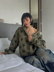 Zip Up Long Sleeve Hooded Sweatshirt