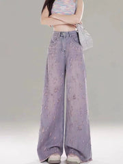 Tie-dye casual straight-leg pants