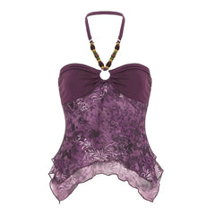 Mesh Floral Crop Cami Top