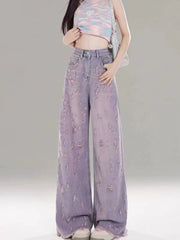 Tie-dye casual straight-leg pants