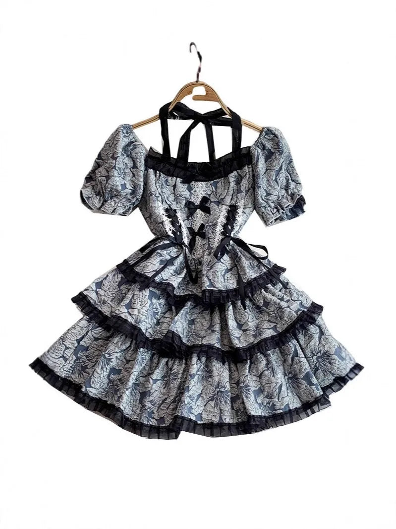 Lace Bow Floral Dress