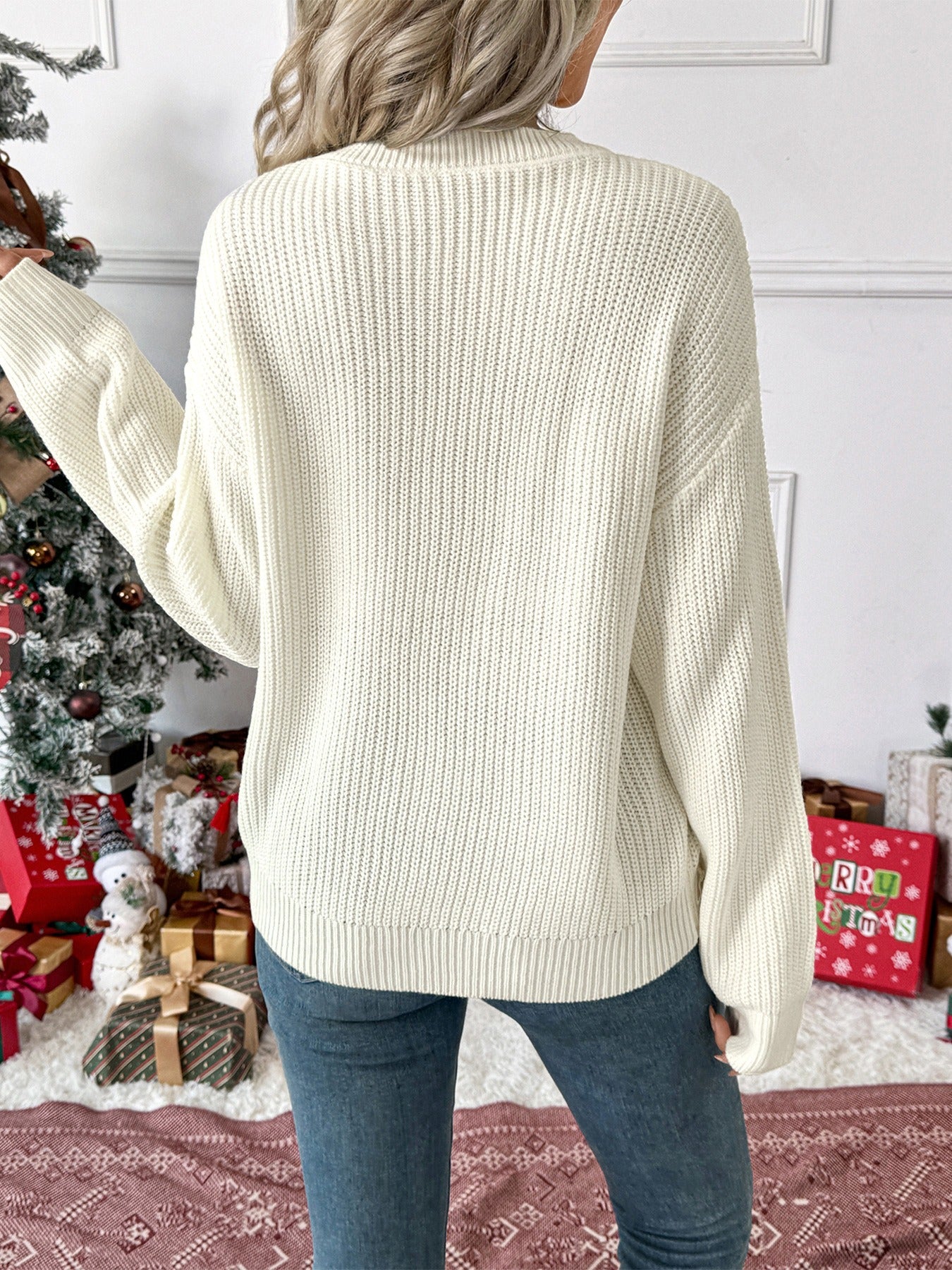 Christmas Bow Plaid Sweater