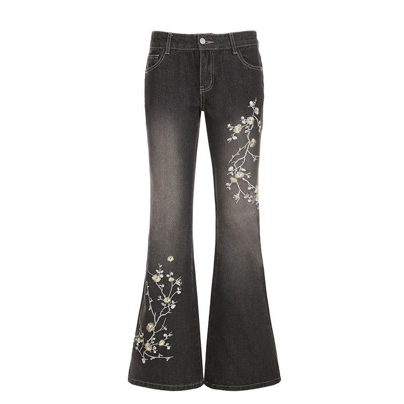 Sexy High Waist Retro Individual Butterfly Print Jeans