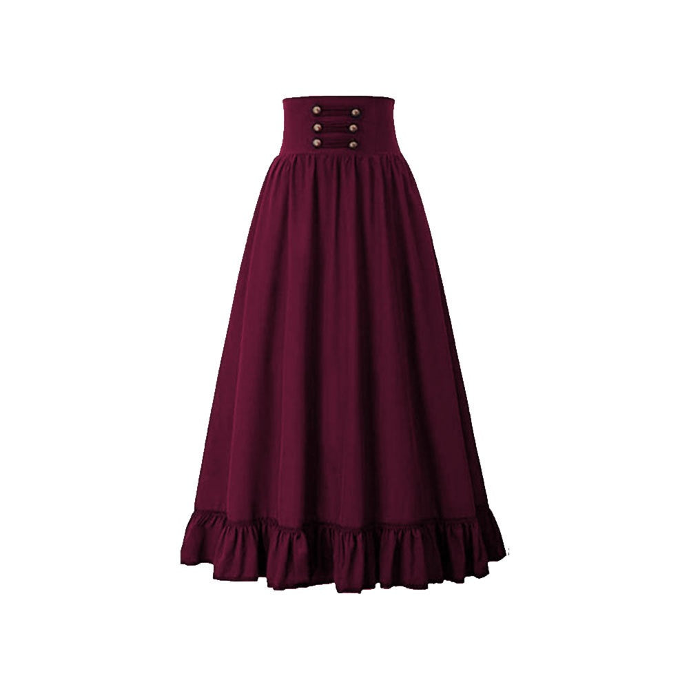 Black/Blue Panel Lace-up Skirt