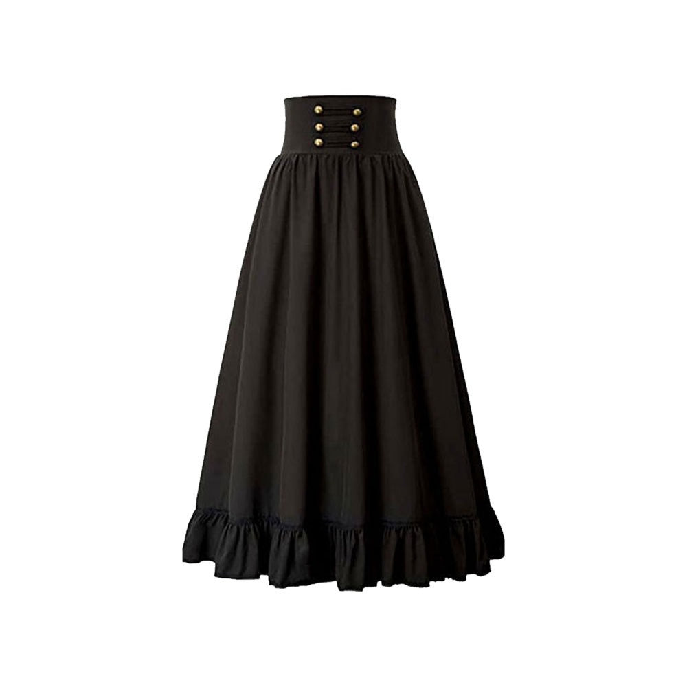 Black/Blue Panel Lace-up Skirt