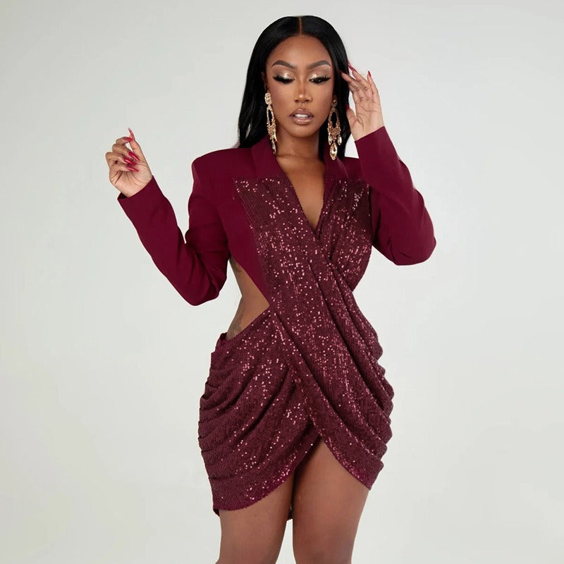 Sequin Backless Dress