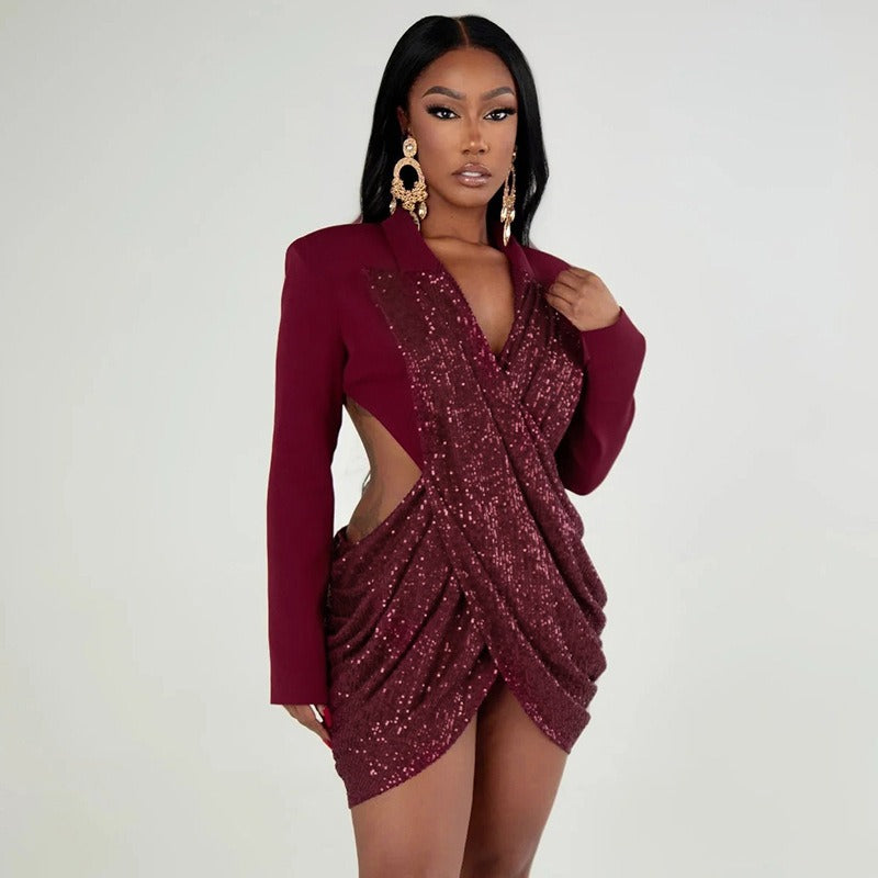 Sequin Backless Dress