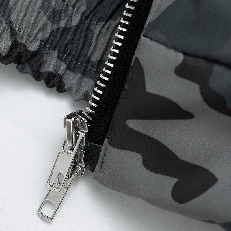 Camouflage Sleeveless Cropped Zip-Up Vest