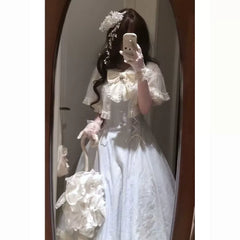 Lace Shawl Floral Dress Set