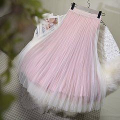 Japanese Sequin Mesh Pleated Skirt