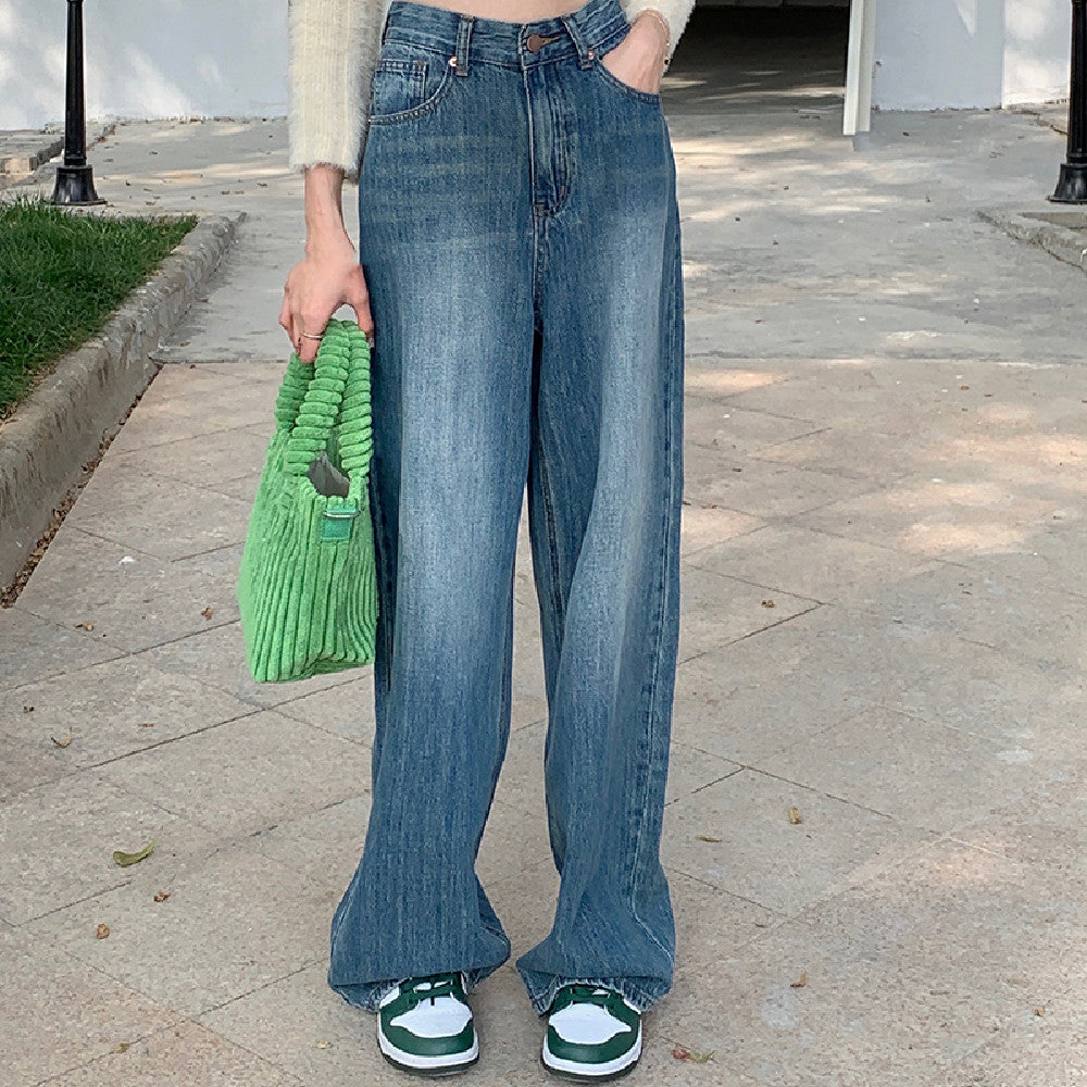 Faded Denim Baggy Boyfriend Jeans