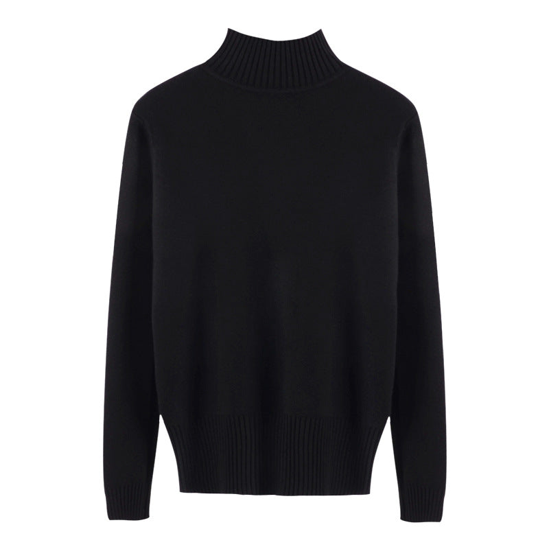 Half turtleneck knitted sweater