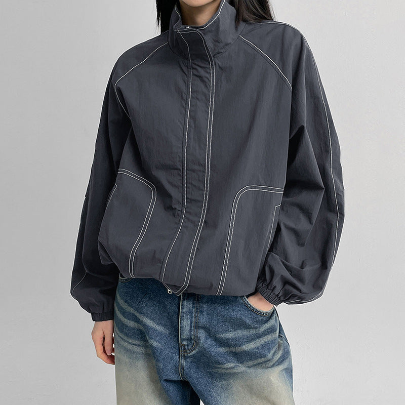 Gorpcore Seam Detail Splice Turtleneck Jacket