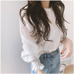 Crochet Lace Long Sleeve Blouse