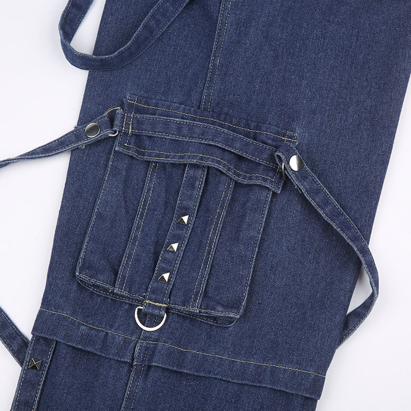 Metal Strap Baggy Cargo Jeans