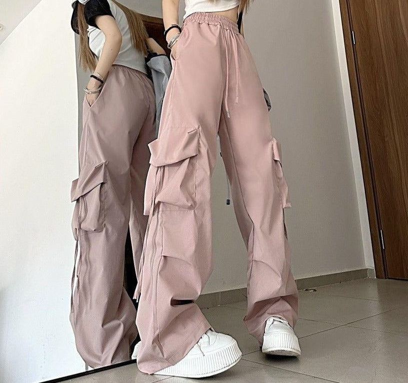 Baggy Drawstring Parachute Cargo Pants