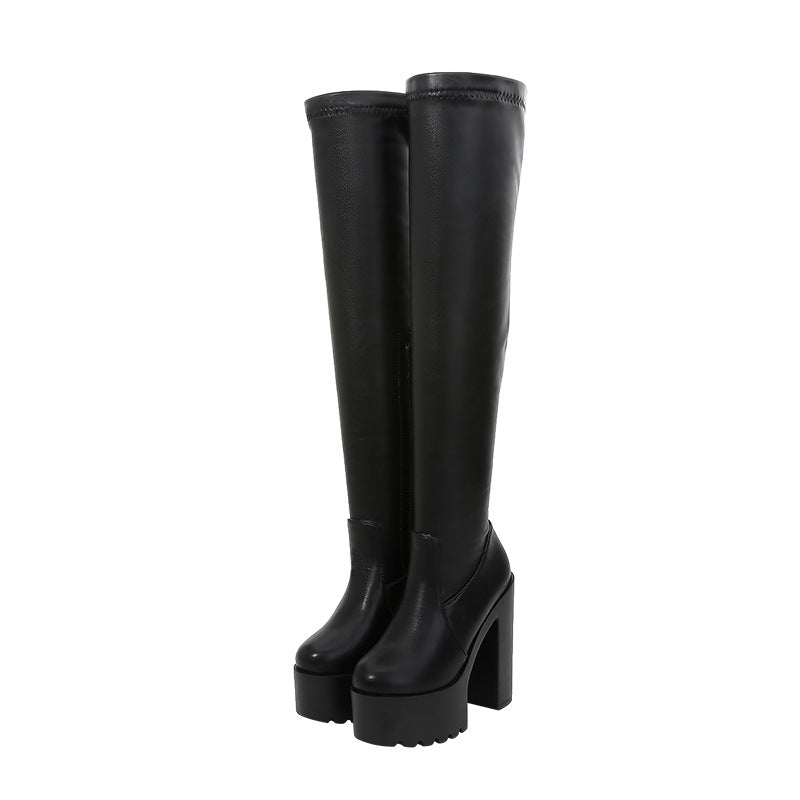 Thick Heel High Heel Over The Knee Boots