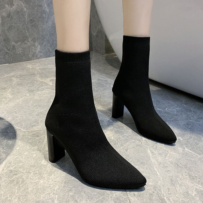 Stretch Knit Socks Boots