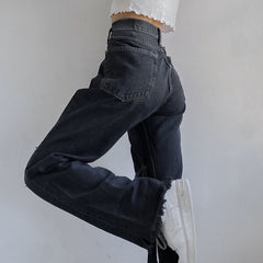 High-waisted Straight Leg Jeans