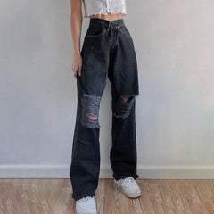 High-waisted Straight Leg Jeans