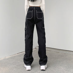 Black Straight High-rise Jeans