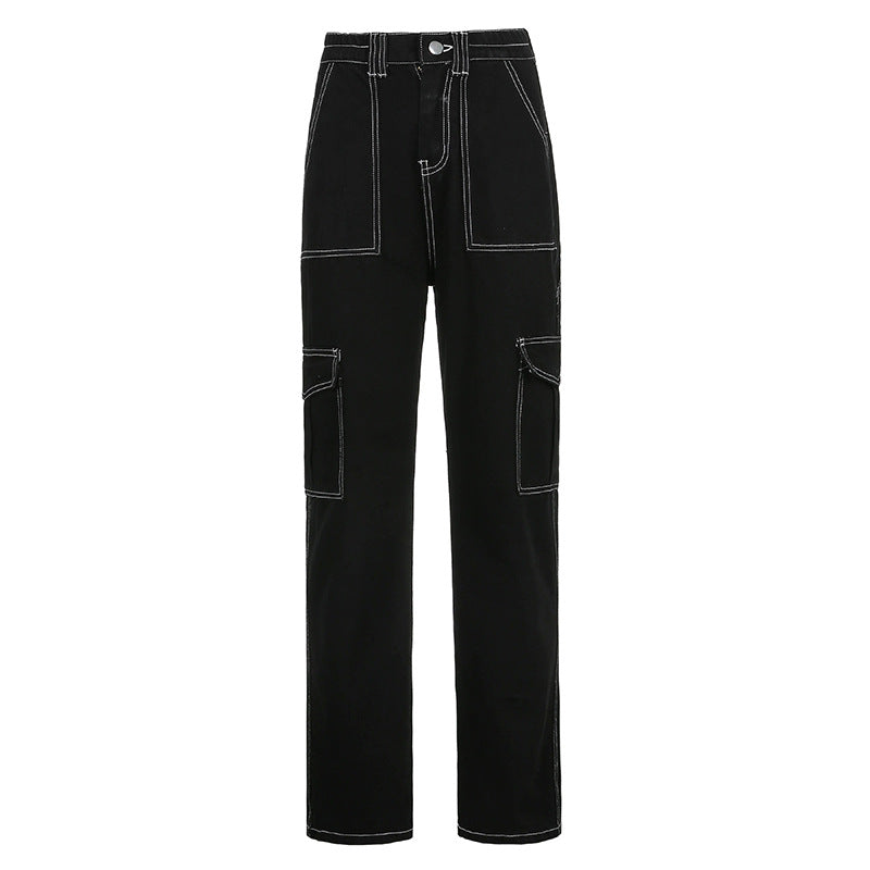 Black Straight High-rise Jeans