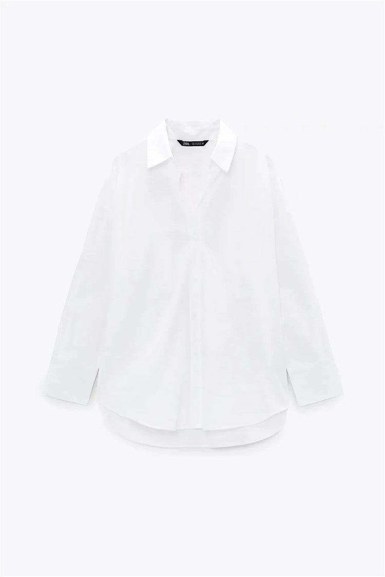 Casual Simple Mid-Length Long-Sleeved Shirt