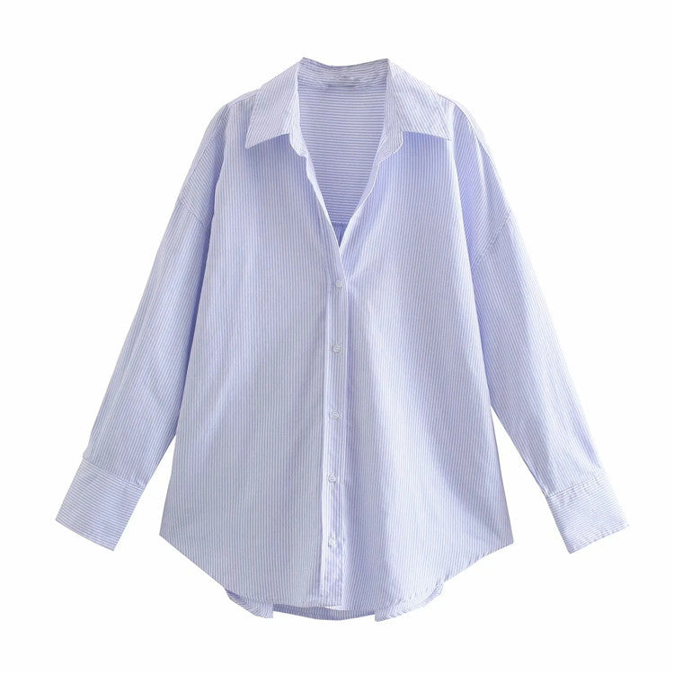 Casual Simple Mid-Length Long-Sleeved Shirt