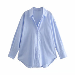 Casual Simple Mid-Length Long-Sleeved Shirt