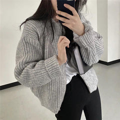 Solid Color Zip Up Cardigan