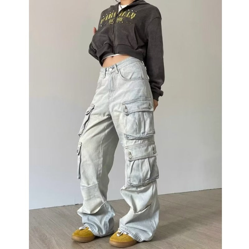 Multi Pockets Vintage Baggy Cargo Jeans