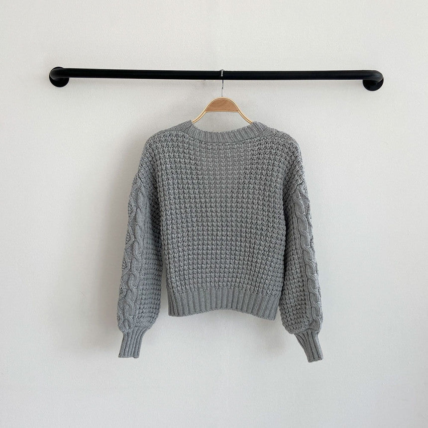 Cable Knit Button Down Cardigan