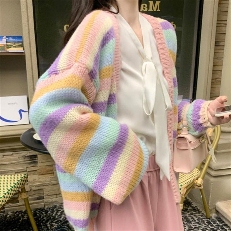 Aesthetic Stiped Oversized Cardigan