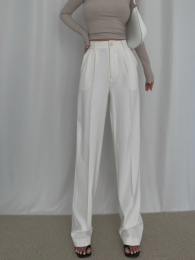 High Waist Loose Straight Drape Mopping Trousers