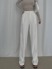 High Waist Loose Straight Drape Mopping Trousers