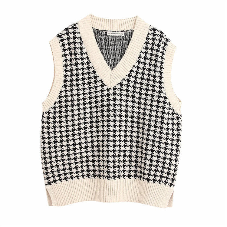 Houndstooth knitted Sweater