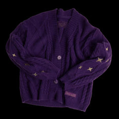 Cosmos Star Embroidered Cable Knit Cardigan