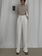 High Waist Loose Straight Drape Mopping Trousers