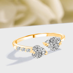 Heart Zircon Brass Ring