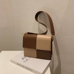 Contrast Stitching Square Shoulder Bag