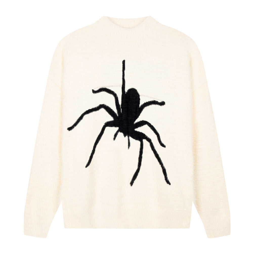 Spider Print Loose Sweater