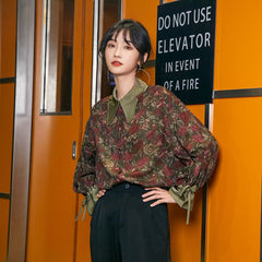 Floral Large Lapel Shirt