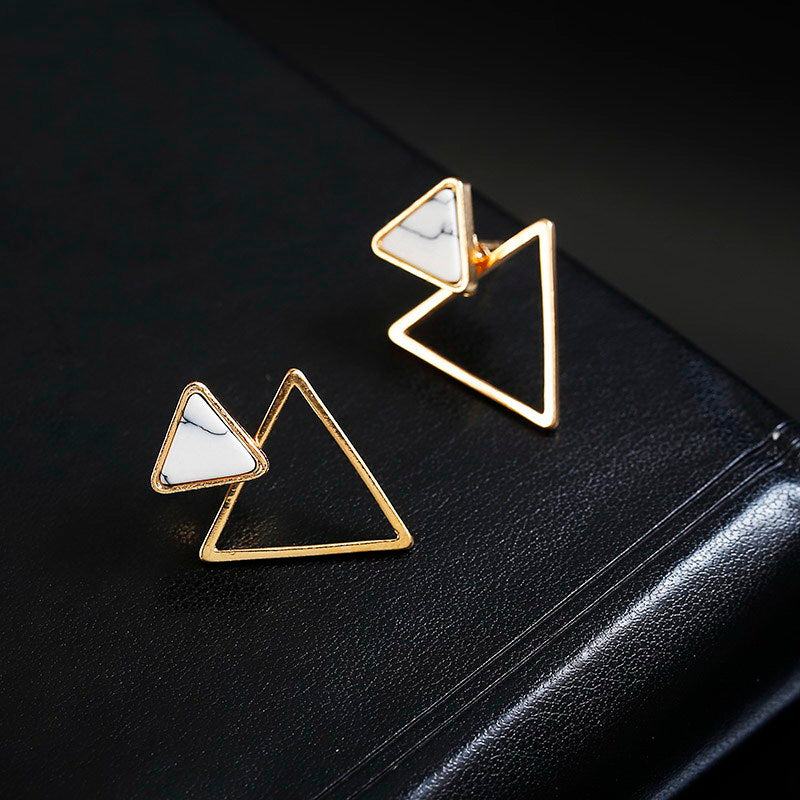 Marble Triangle Earrings