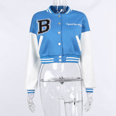 Leather Long-sleeved Baseball Uniform Jacket