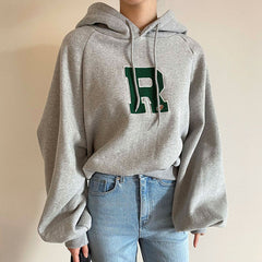 Oversized Embroidery Street Hoodie