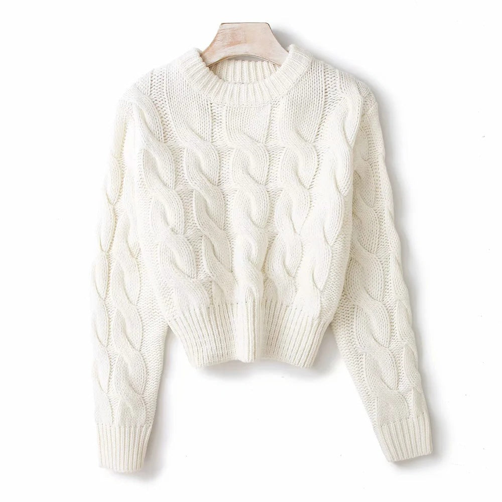 Cable Knit Cropped Sweater