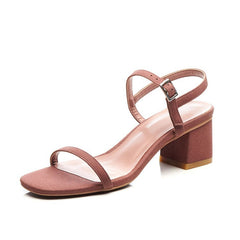 Round toe chunky heel ladies sandals