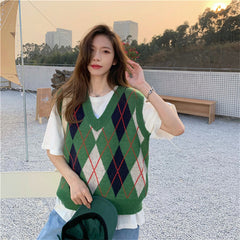 High School Crush Argyle Vest