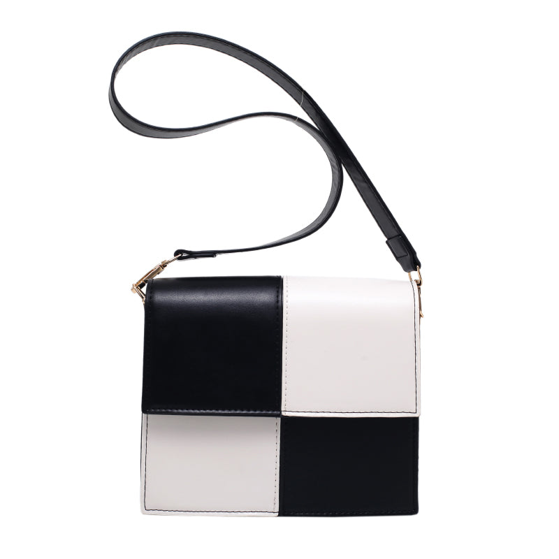 Contrast Stitching Square Shoulder Bag