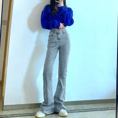 High Waist Thin Legs Jeans